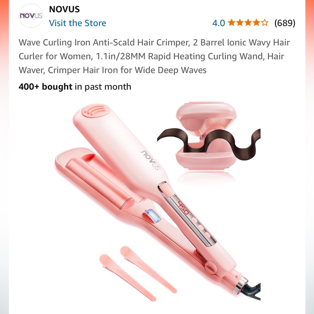 Wave curling crimper iron